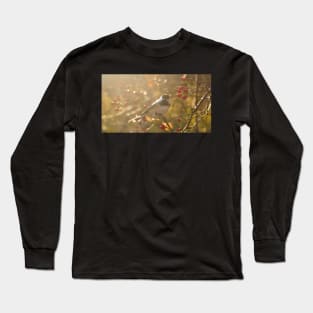 Chickadee Among Rosehips Long Sleeve T-Shirt